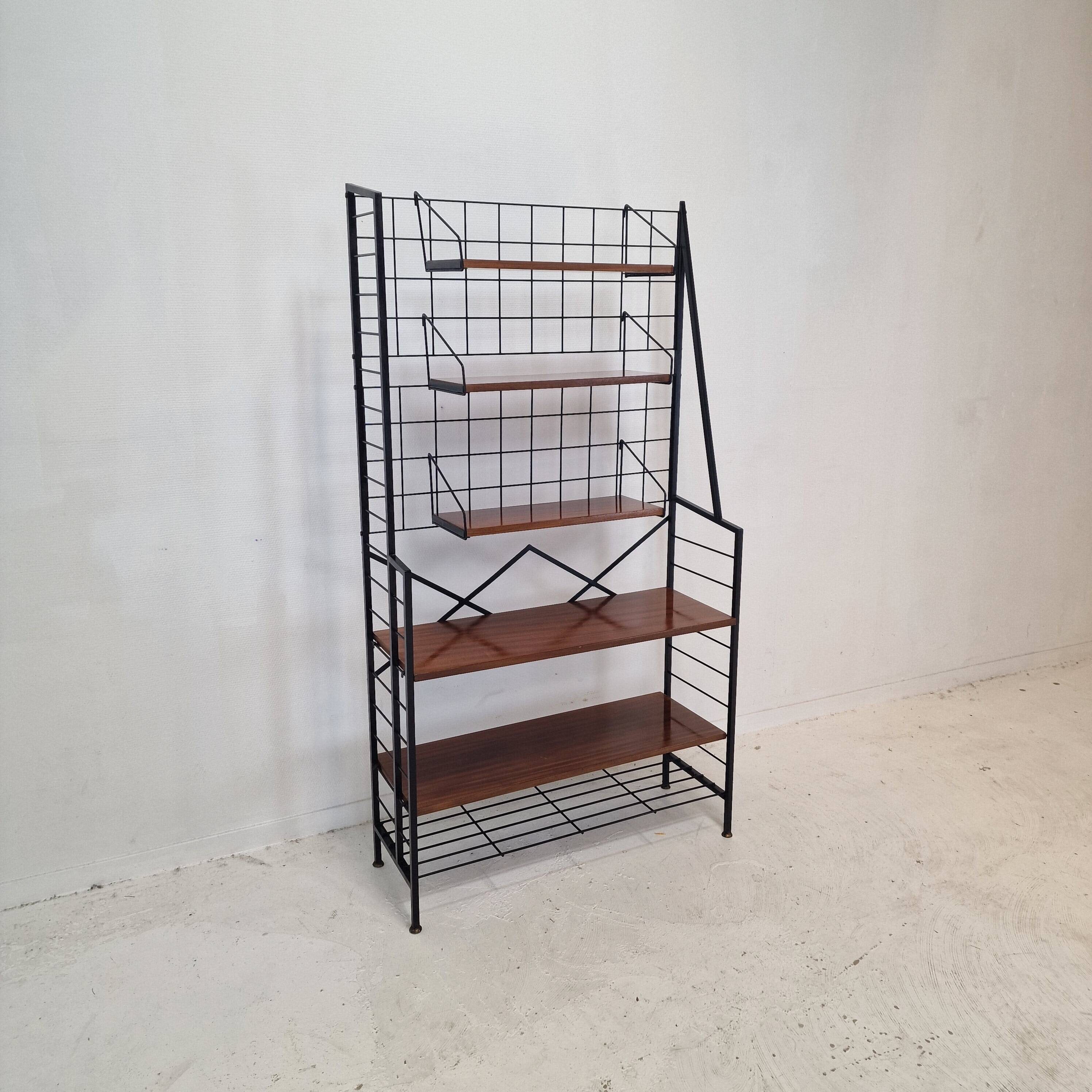 Italian Free Standing Teak Shelving Unit, 1950's