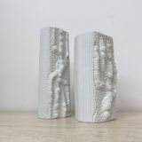 Martin Freyer for Rosenthal Bisque Reliëf Azu Vase Op Art 1970s