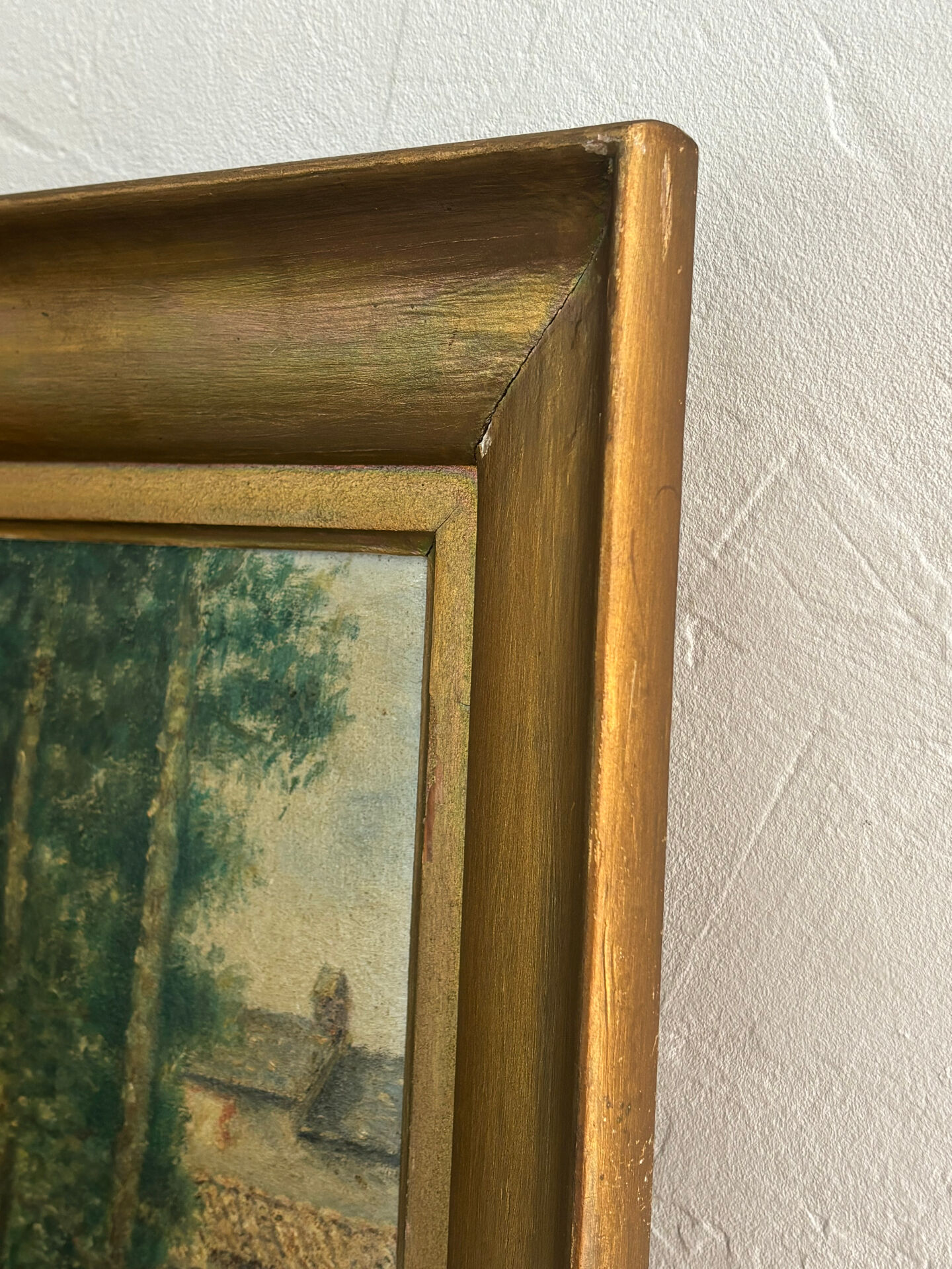 Peinture ancienne encadrée - signée R Guillet - 1948