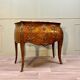 Curved sauteuse commode in stamped marquetry louis xv style xix eme century