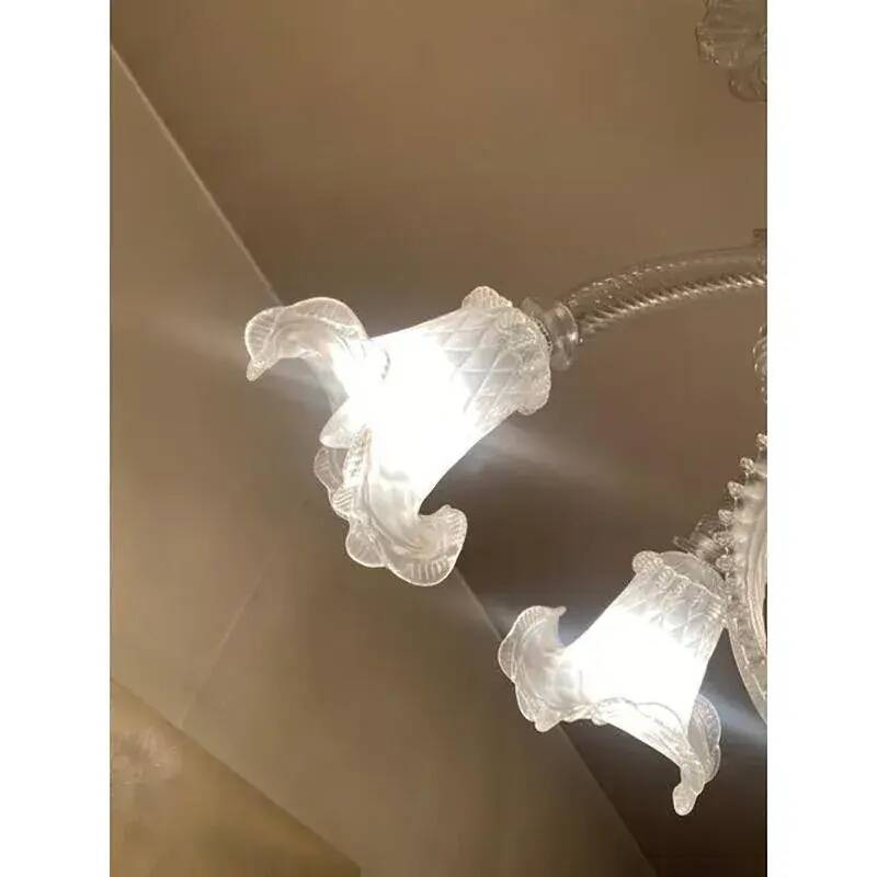 Italian Style Murano Glass in Transparent and Sand Chandelier by Simoeng