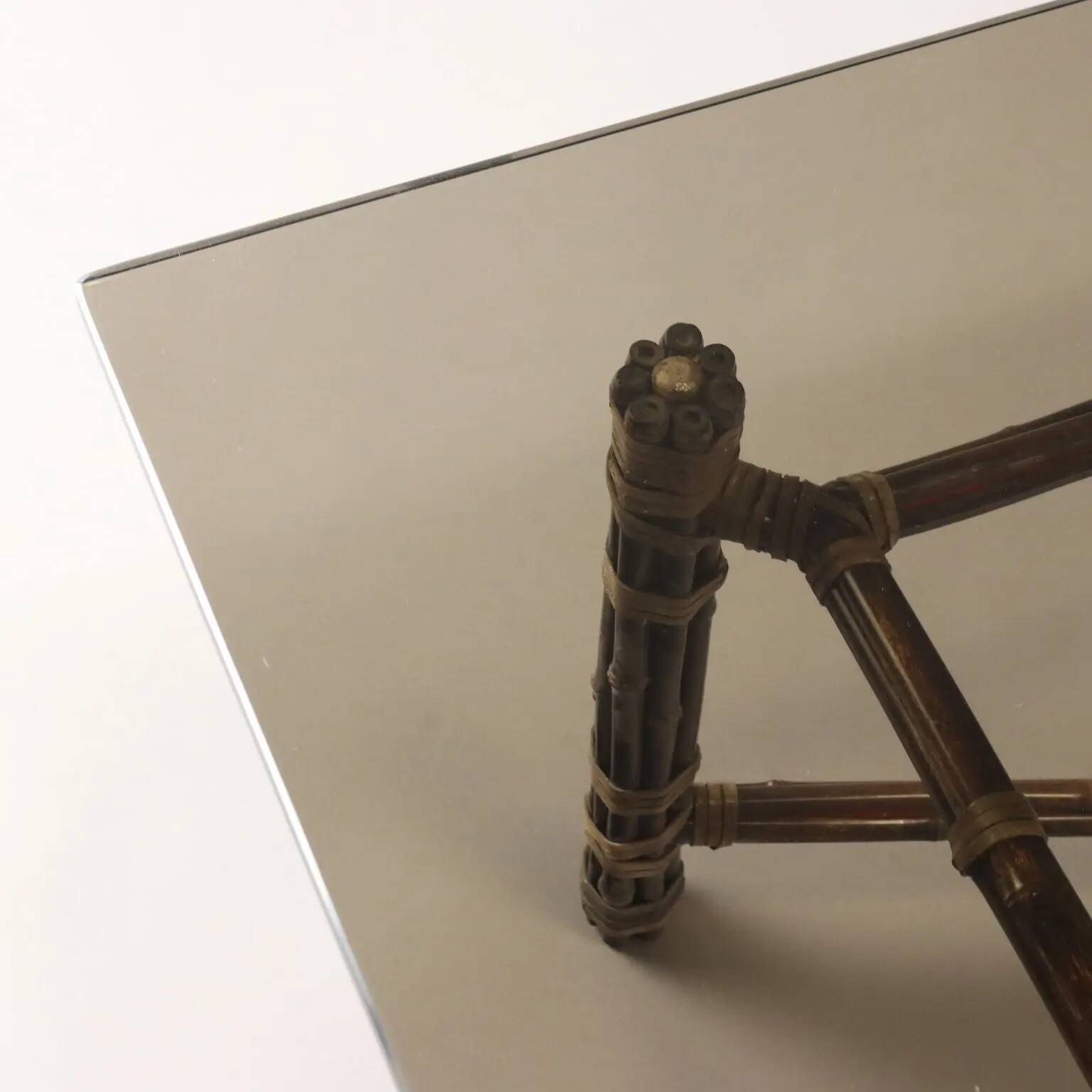 Table basse vintage design L. Levi McGuire en bambou, Italie, années 1980