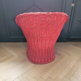 Red rattan children's armchair
