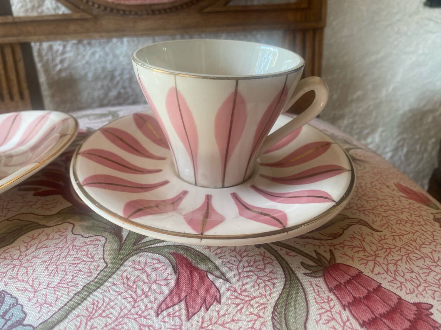 Set of 2 vintage Digoin coffee cups