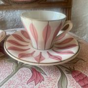 Set of 2 vintage Digoin coffee cups