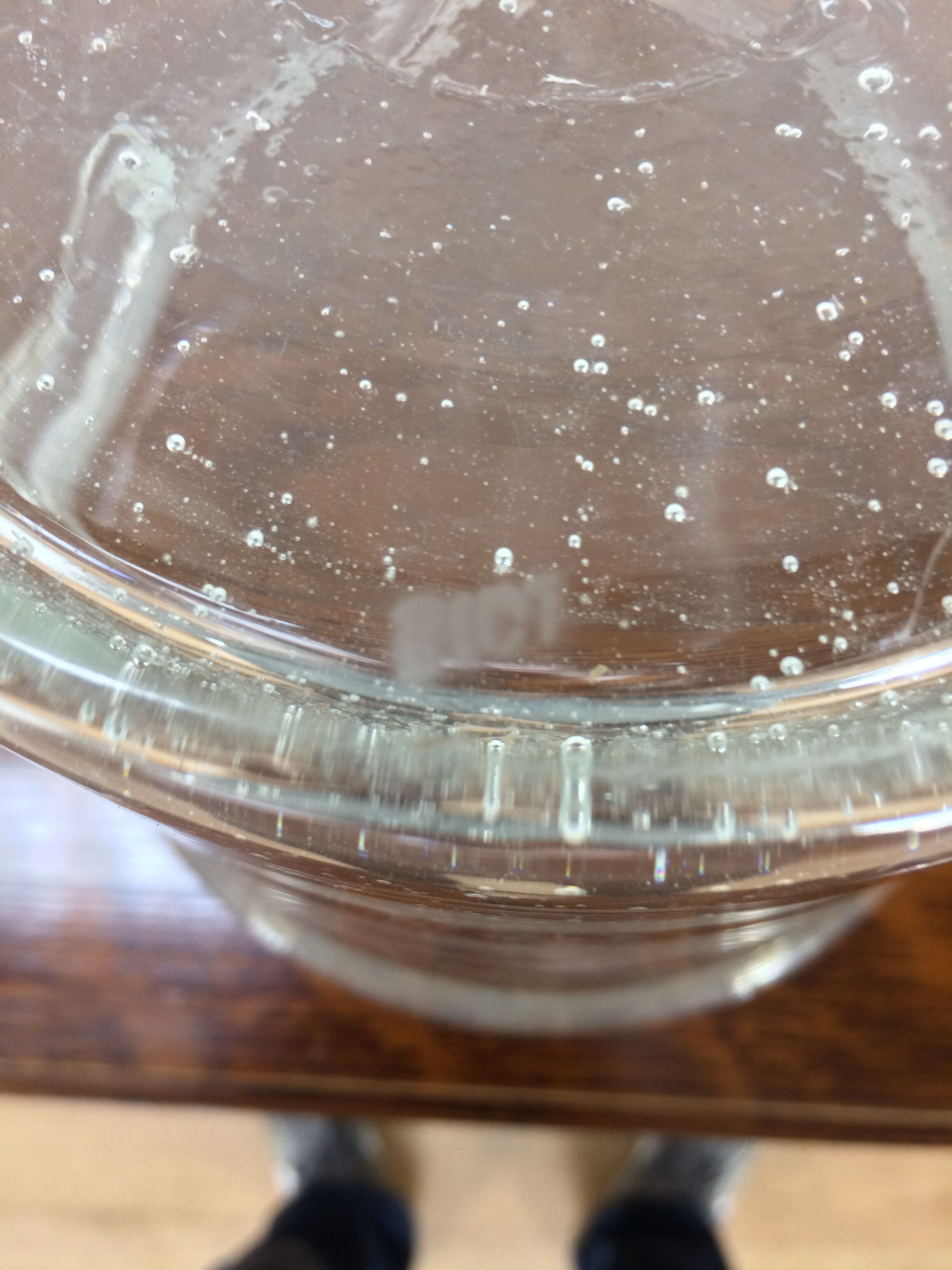 Biot champagne bucket bubbled glass, signed