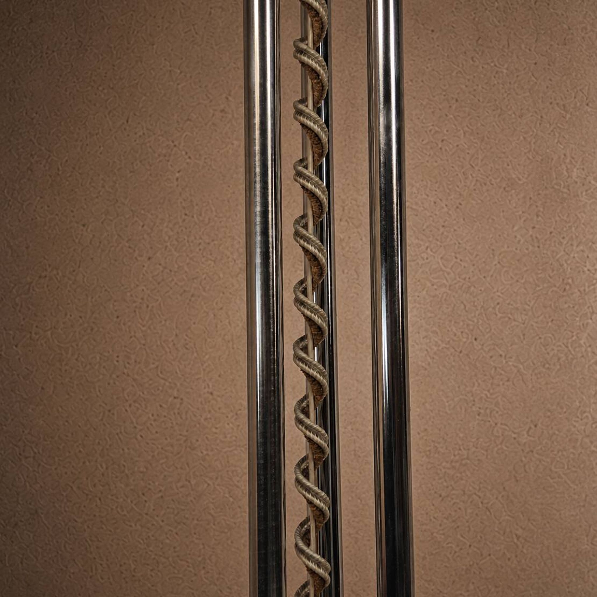 Vintage Italian Space Age floor lamp chrome and glass (70s)