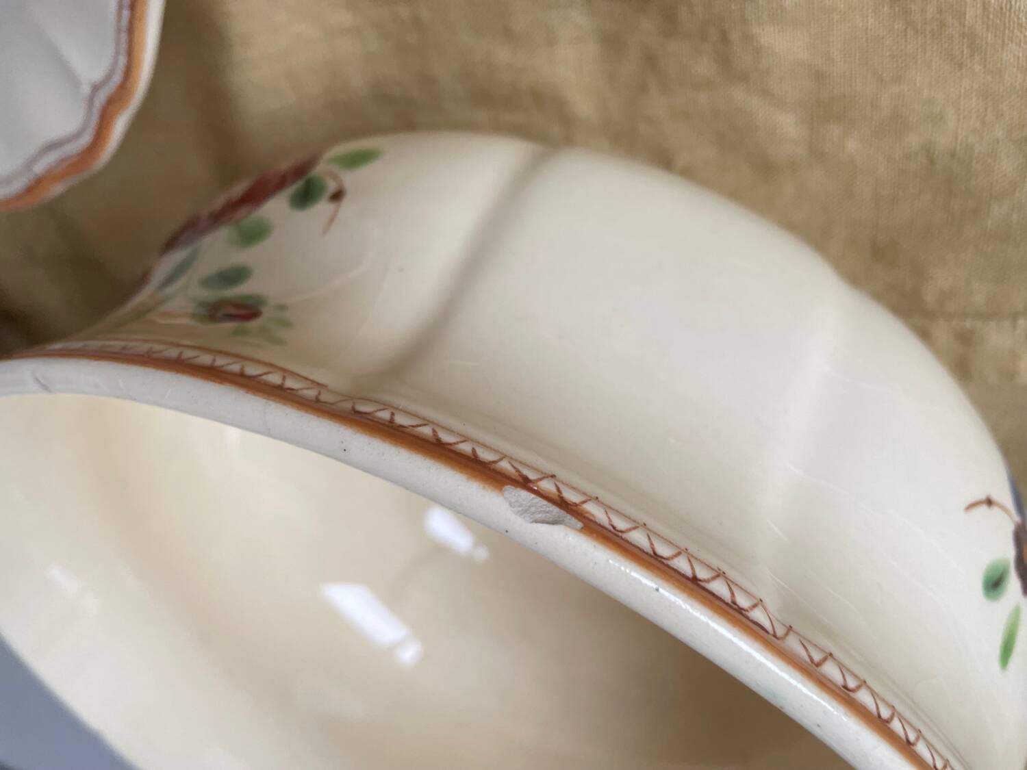 4 Serving Dishes with Painted Flowers Faïencerie de Longchamp Monaco 1960s