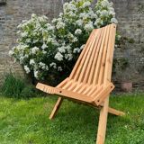 Solid wood folding patio garden armchair