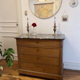Commode bois et marbre XXème style Louis Philippe