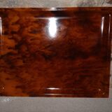 Rectangular tray in lucite décor fake tortoise-shell circa 1970