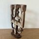 Vintage Candle Holder 70's Cut Stone Plaster Birds