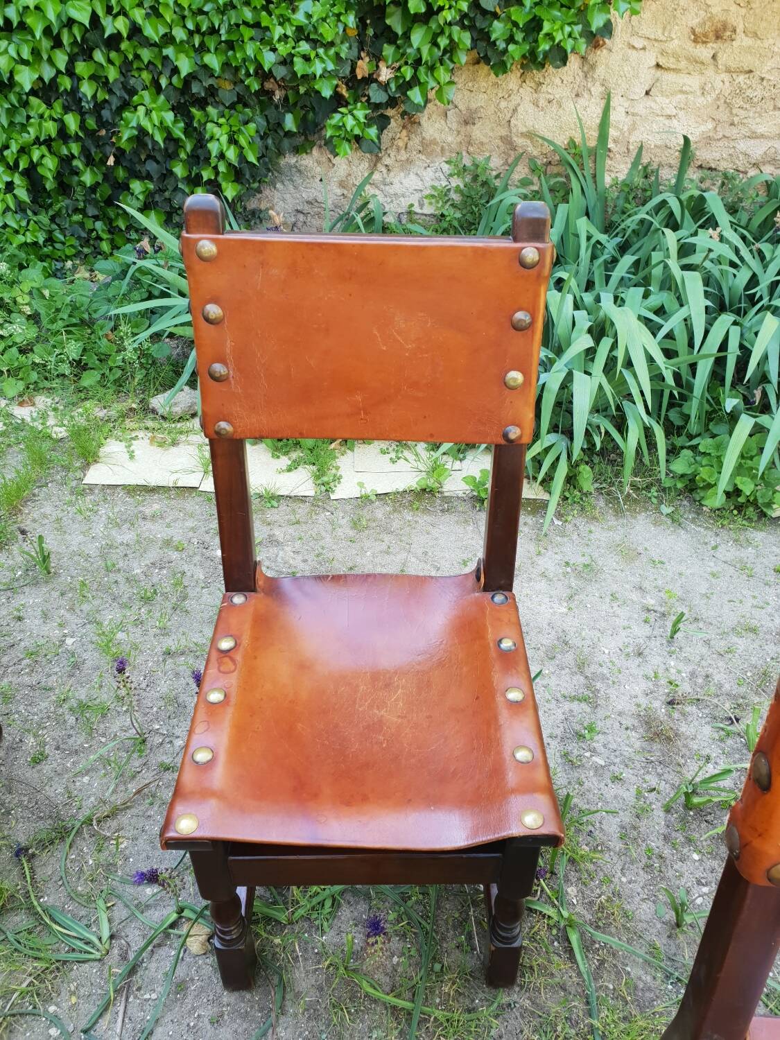 Series of 6 leather chairs 1970