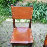 Series of 6 leather chairs 1970