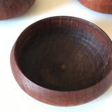 Series of 5 cups in vintage teak  60
