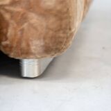 Chenille armchair with brushed aluminum profiles, 1970s