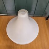 Opaline suspension lampshade — screen-printed cashmere design — 60s