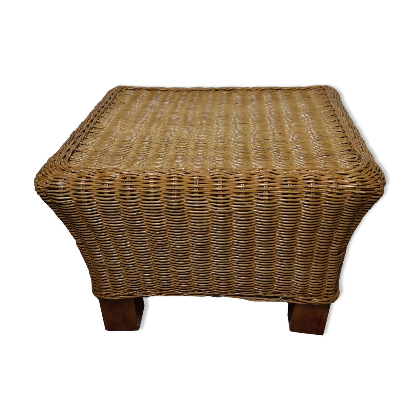 Pouf en osier et bambou Selency