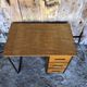 Office style stella metal & wood 3 drawers 70s vintage #a144