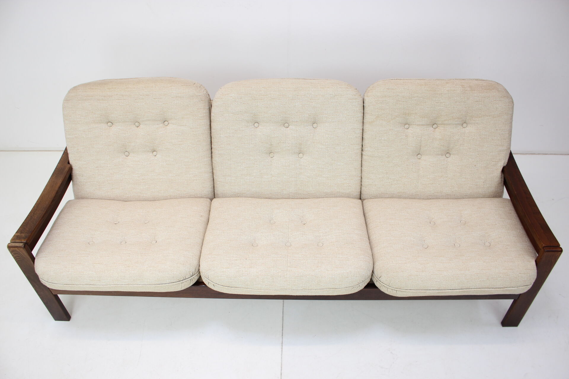 1980s three seater adjustable sofa / leda lux, czechoslovakia