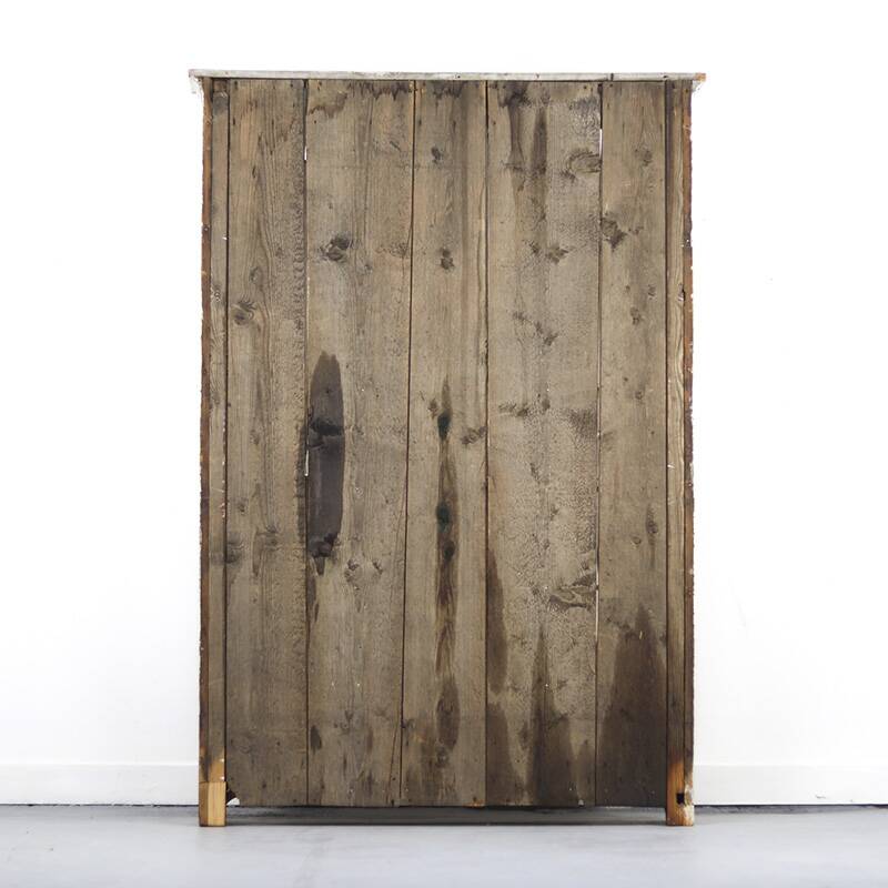 Large Painted Rustic Farmhouse Country Shelving Unit Cabinet