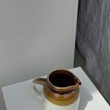 Small two-tone white and brown pitcher Made in China