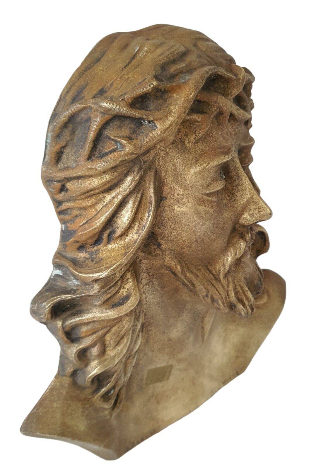 Christ solid bronze plaque with bas relief for tombstone or other signed