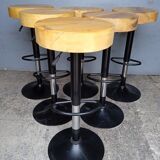 6 high bar stools wood and metal