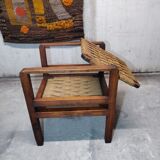 Wooden and rope armchair