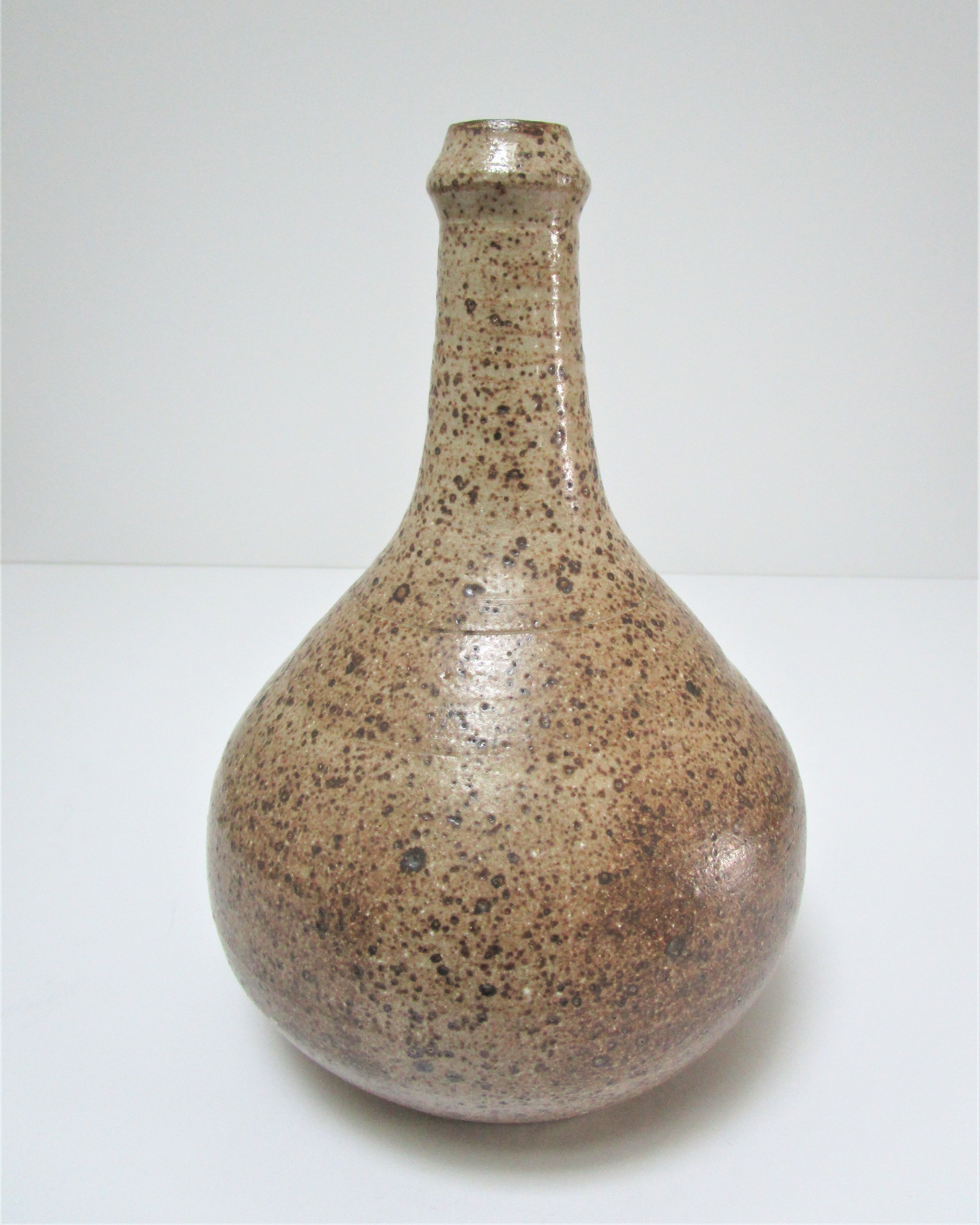 vase soliflore pansu sandstone pyrité signed