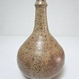 Vase soliflore pansu grès pyrité signé