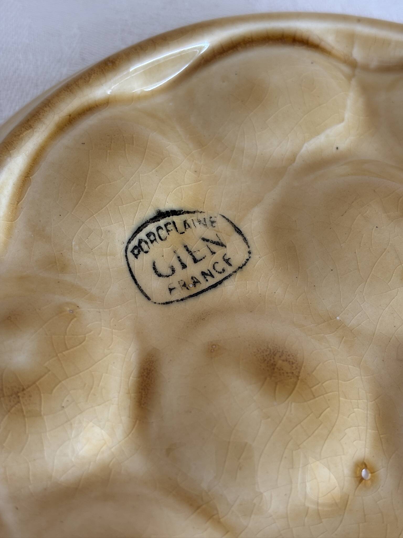 Set of 8 antique snail plates - Gien porcelain France