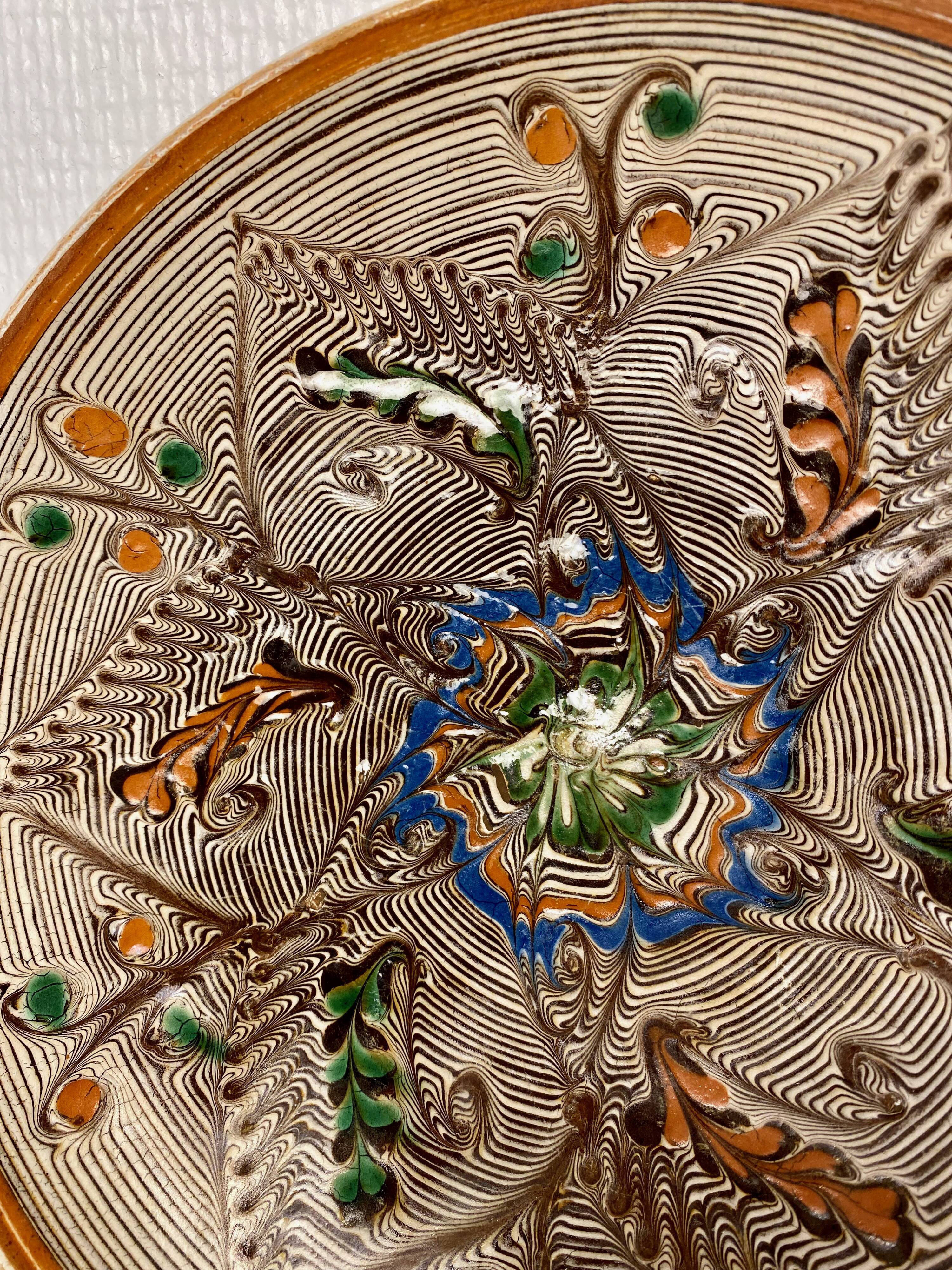 Traditional Romanian Horezu Bascu Mihai ceramic plate
