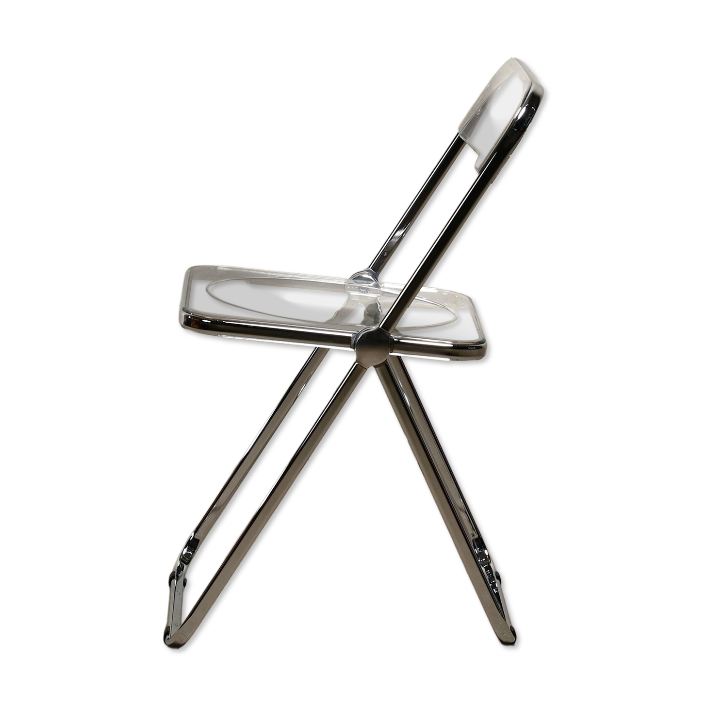 Giancarlo Piretti Plia Folding Chair Chrome for Anonima Castelli