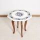 Side table with marble top and inlaid stones