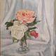 Peinture à l’huile vintage de fleurs signées Bramwell
