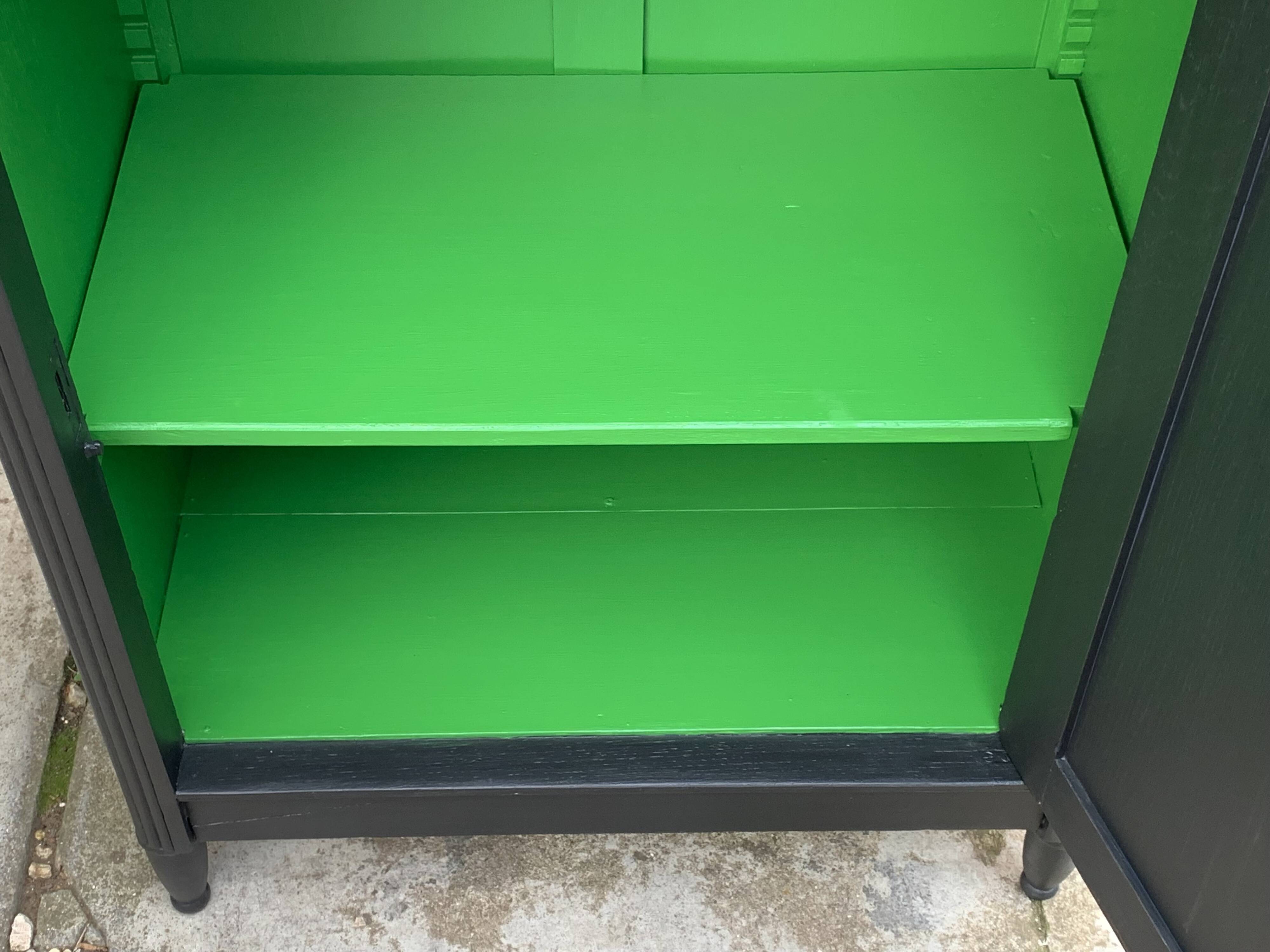 Parisian buffet with black glass front, Art Deco style, 1930