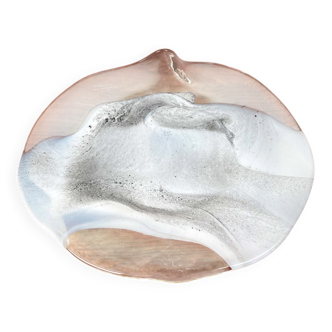 Vintage German glass plate or bowl by Hans Jürgen Richartz for Richartz Art Collection, Mathildenhütte, Solingen, Germany.