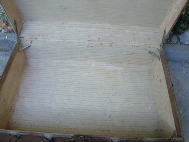 Old brown canvas trunk