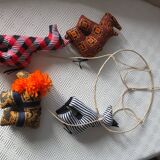 Animal mobile in wax fabric