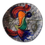 Decorative ceramic plate from Vallauris - Jean Jalu - Bird Decoration St