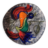 Decorative ceramic plate from Vallauris - Jean Jalu - Bird Decoration St