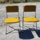 Pair of vintage eyrel folding chairs - 70s