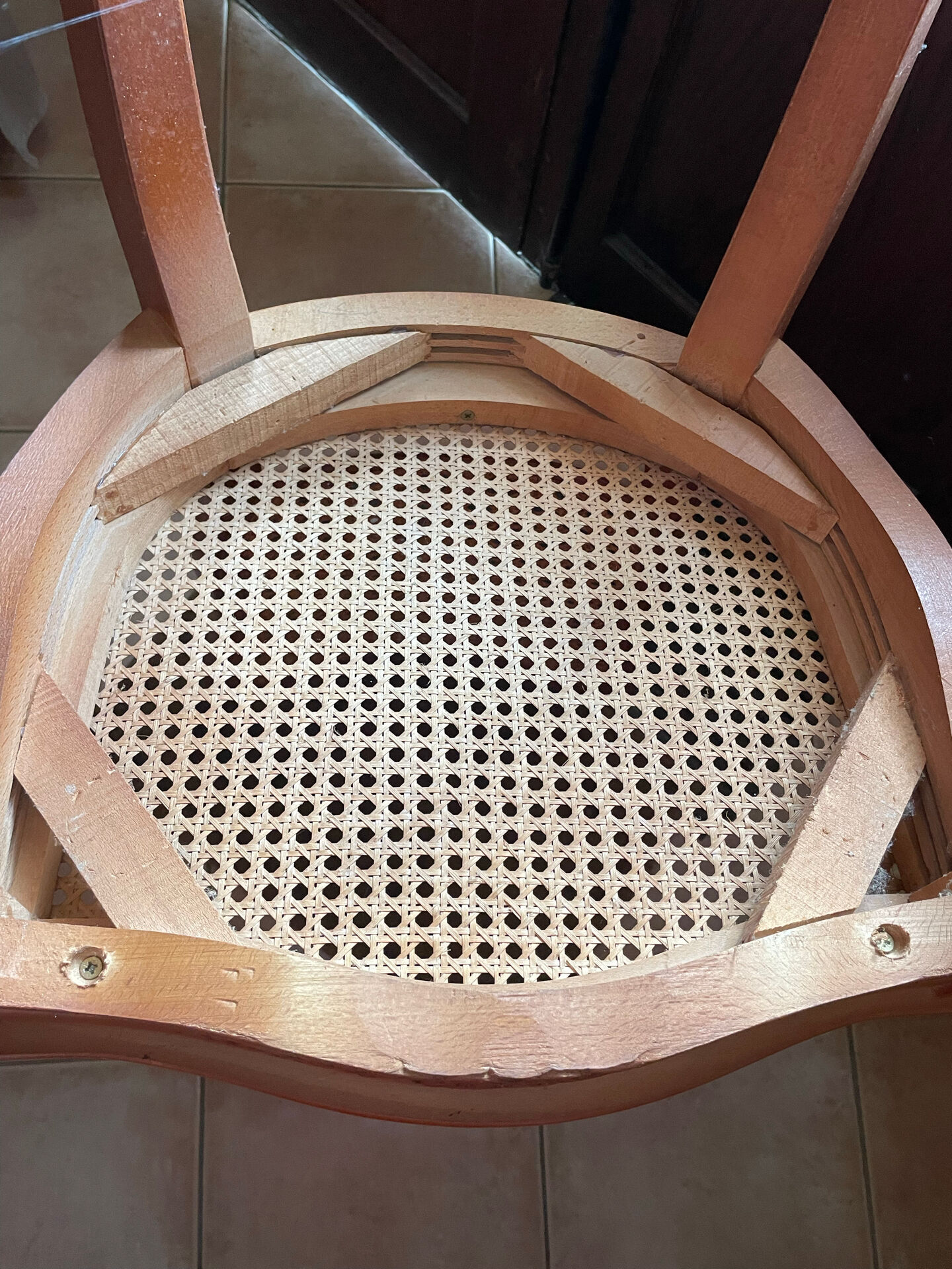2 caned chairs in Louis XV style
