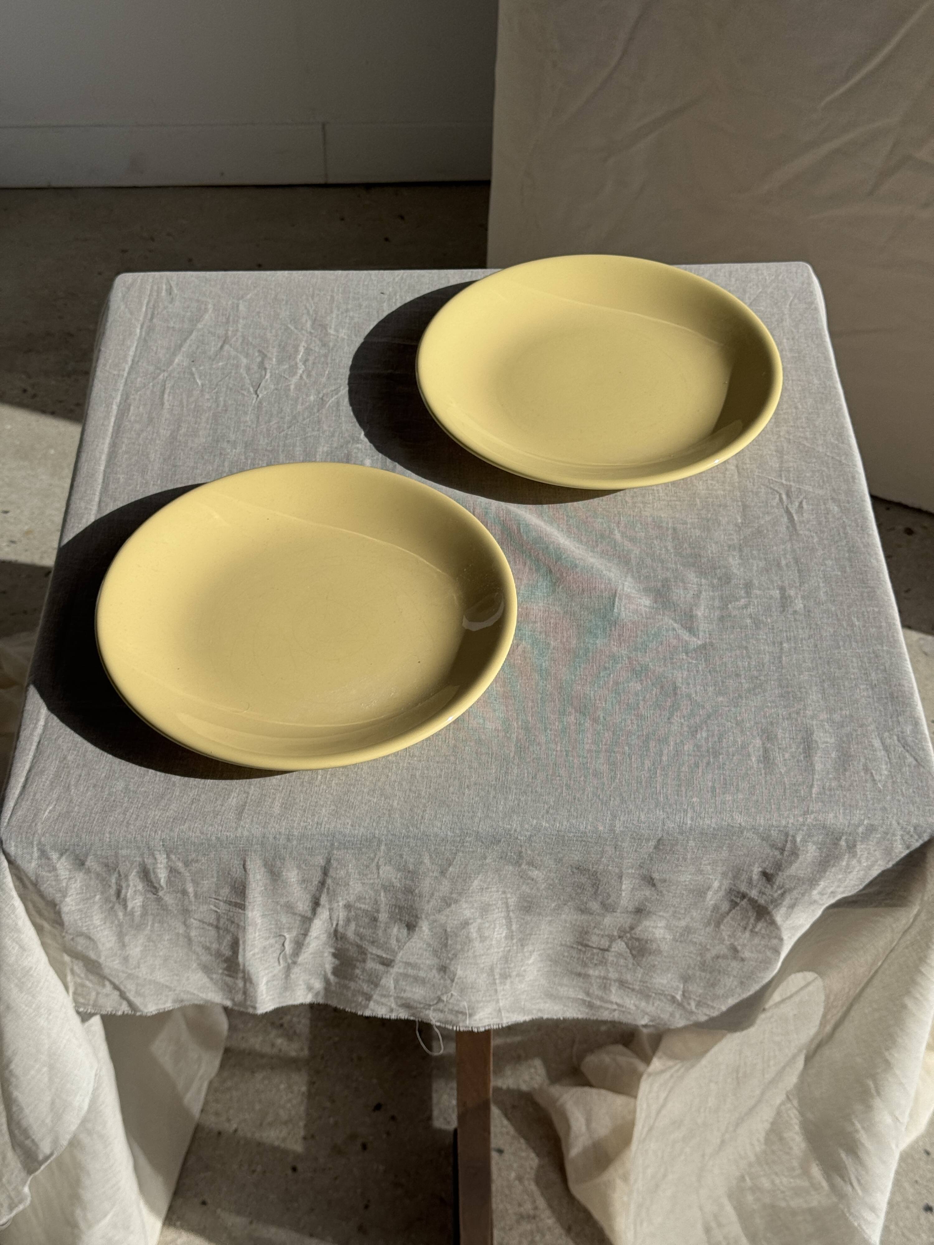 Set of 2 large yellow plates without brand D25.5
