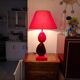 Lampe sculpturale vintage Koralcoa en céramique rouge et noire