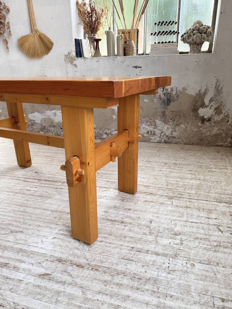 Farmhouse table, mountain furniture from the 50s