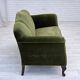 1950s, Danish 2-seater sofa, green furniture velour, ash wood legs.