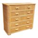 Rattan bamboo chest of drawers, vintage, 60s