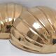 Pair of brass sconces shell shape design 80s
